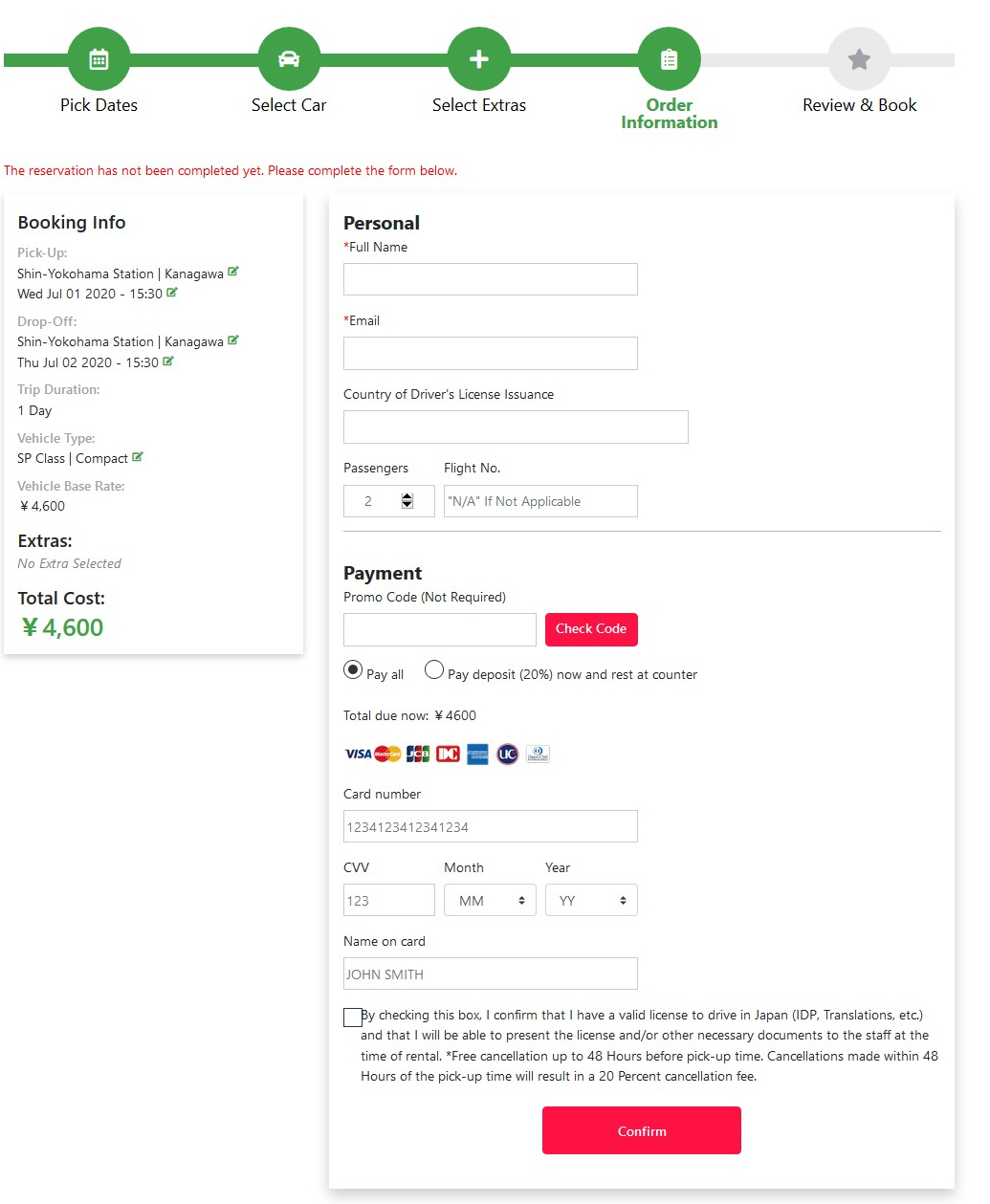 Order Information