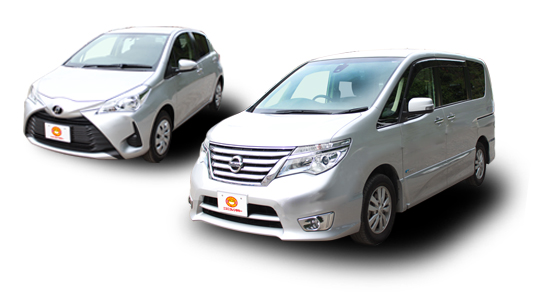 Minivan and compact car.