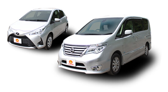 Minivan and compact car.