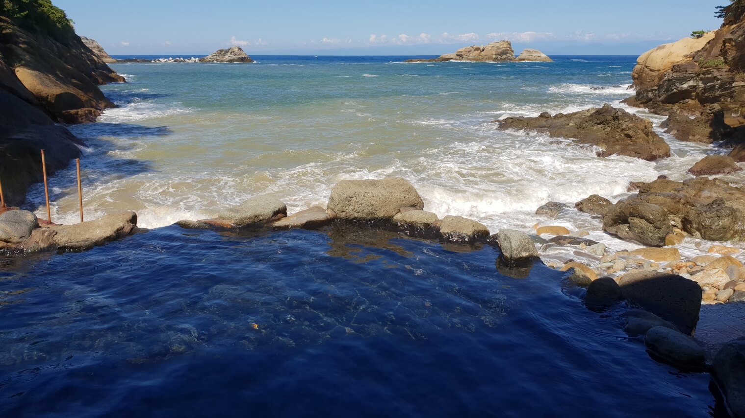 One of several free coastal hot pools scattered along the Izu Peninsula.